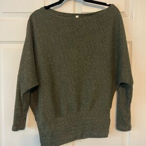 Emerald Off-the-Shoulder Green Sweater